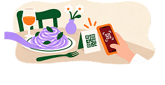 Scansiona il codice QR al tavolo per ordinare
