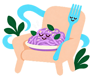 Una poltrona con un piatto di pasta: più tempo per godersi la pausa